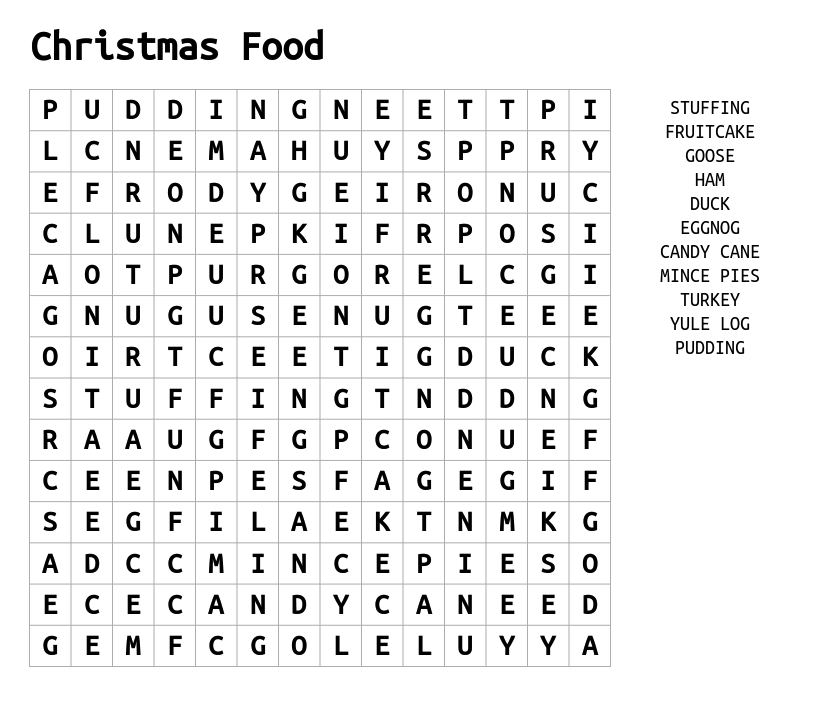 printable-word-search-christmas-food