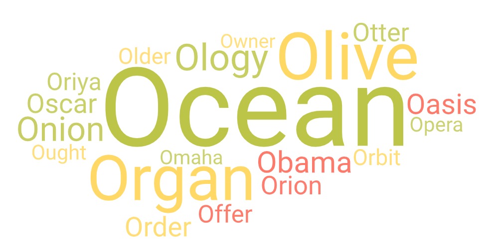 most common 5 letter words starting with o